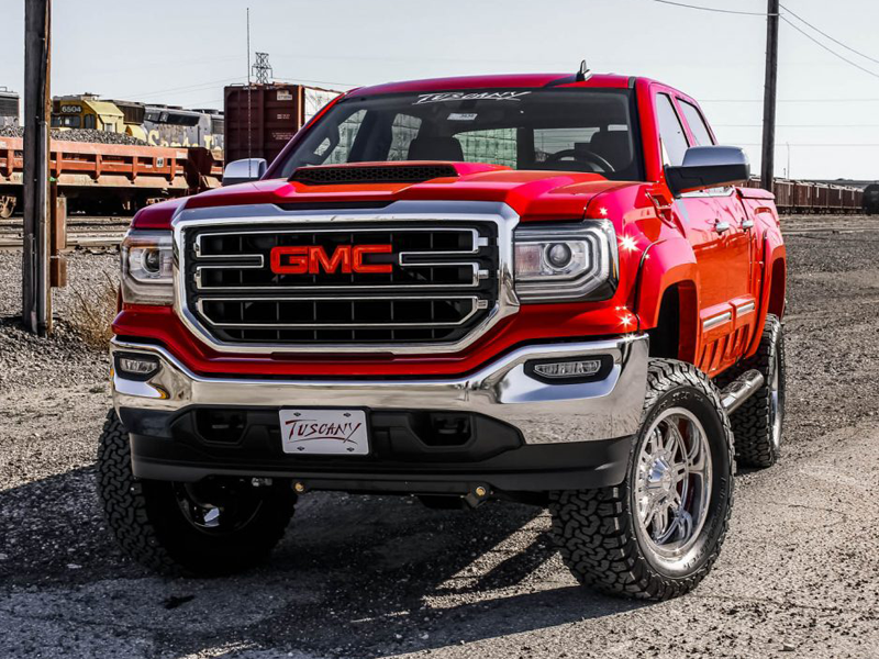 Custom Lifted GMC Tuscany Concept One red exterior front view
